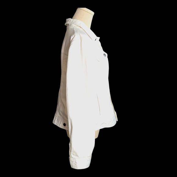 Talbot's White Classic Jean Jacket Size Large - Picture 2 of 10